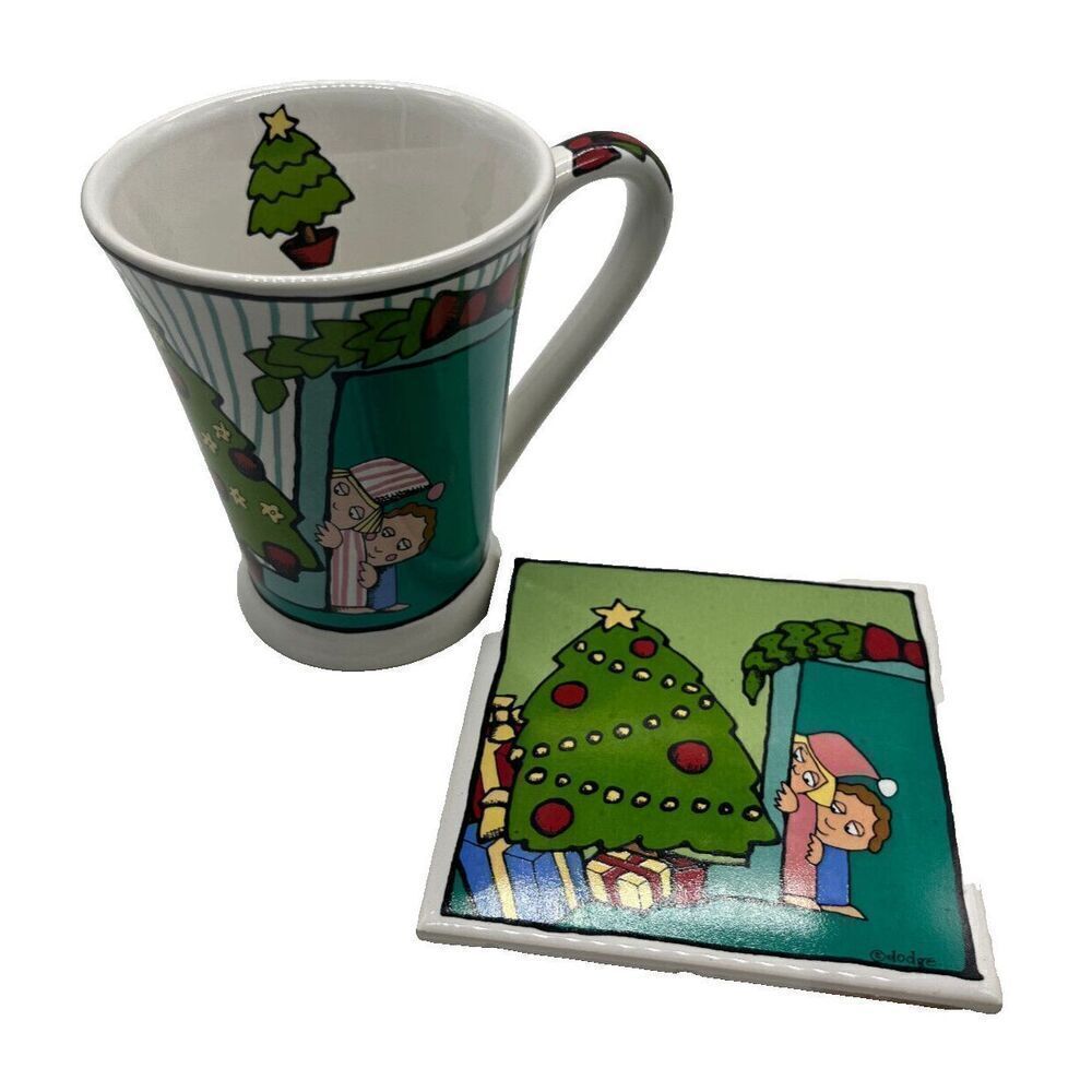 Ursula's Christmas Coffee Mug Cup‎ Ursula Dodge Signature Housewares Coaster